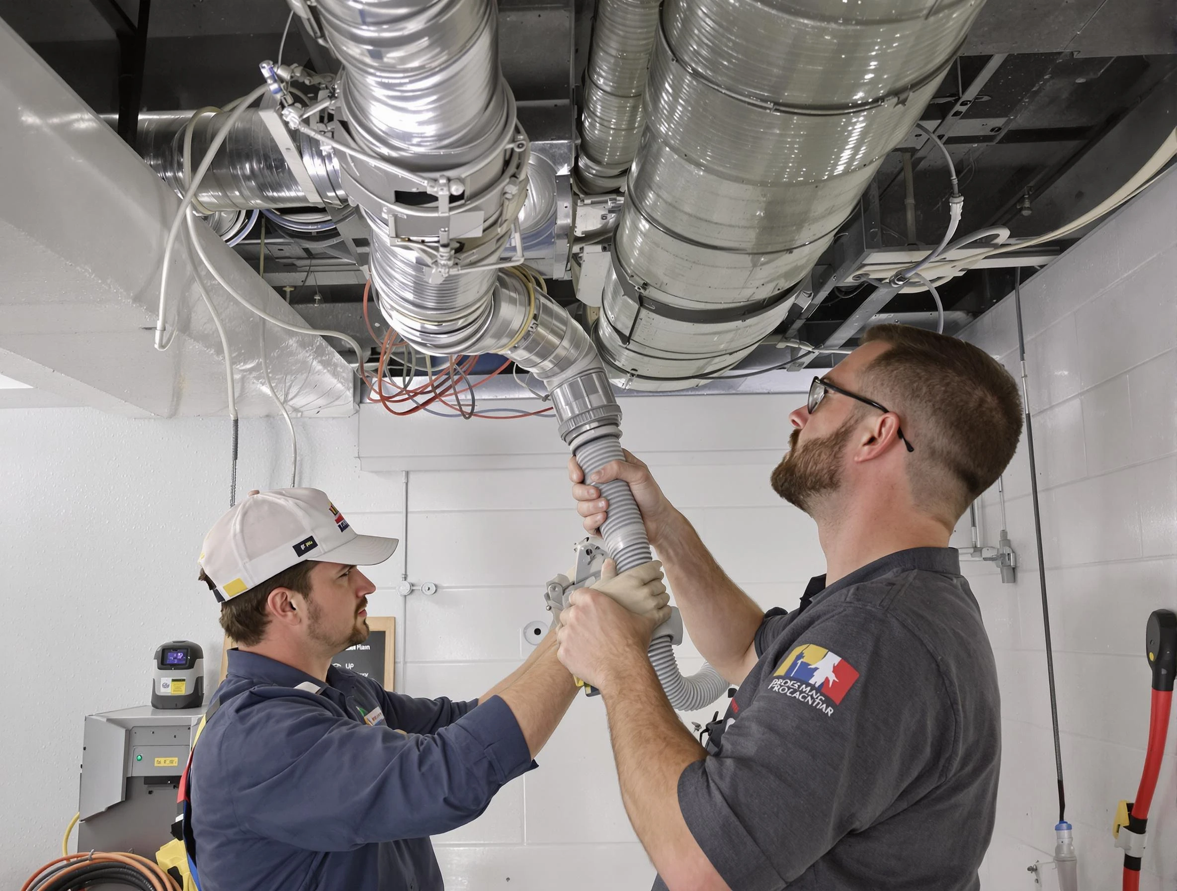 Lafayette Air Duct Cleaning technician performing thorough AC duct cleaning in Lafayette
