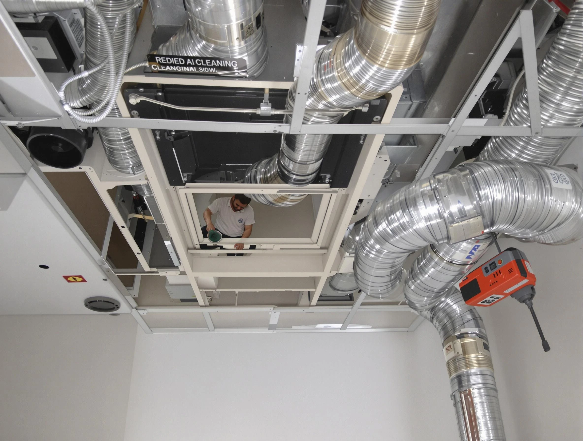 Lafayette Air Duct Cleaning technician performing detailed central duct system cleaning in Lafayette