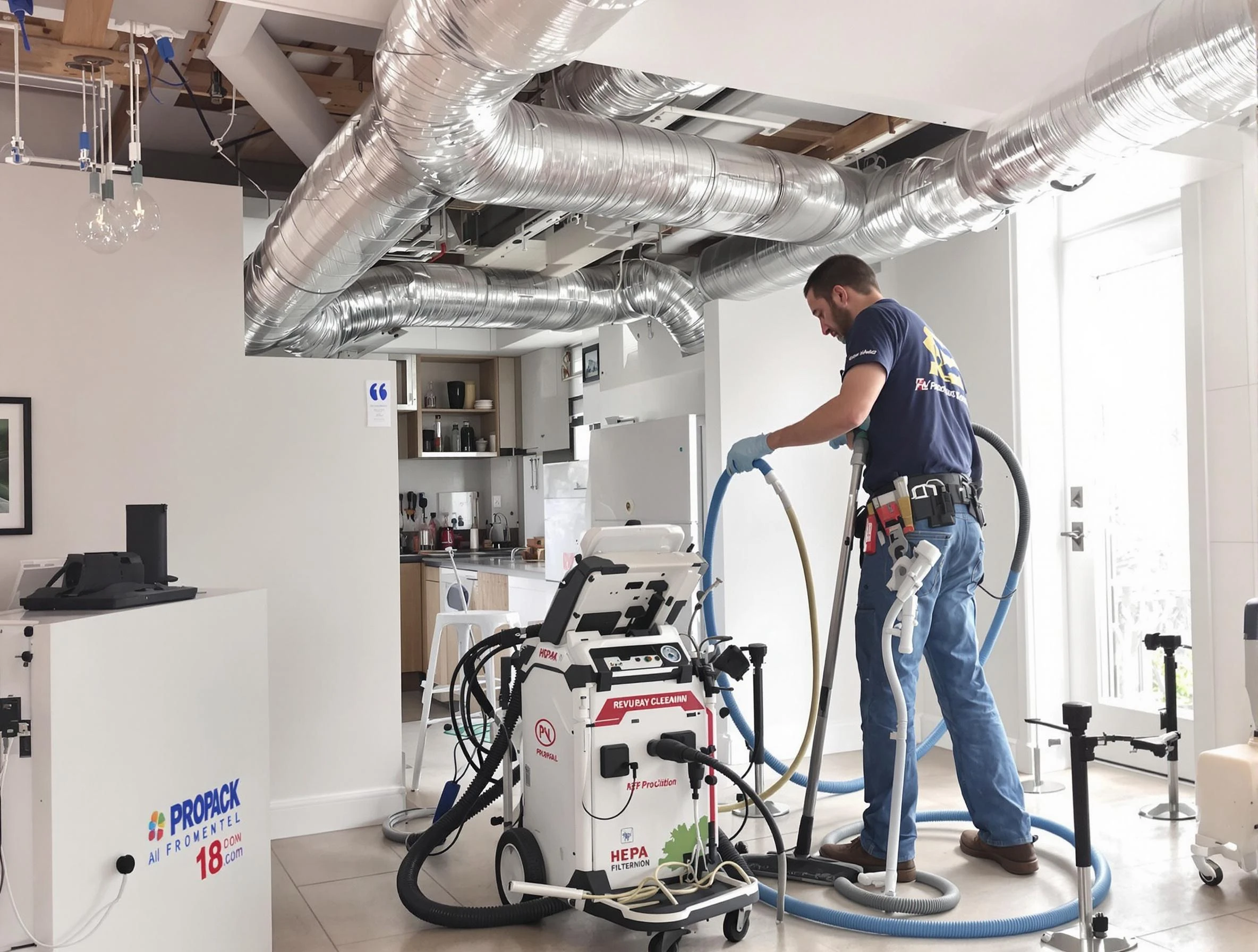 Lafayette Air Duct Cleaning technician performing advanced pure duct cleaning with specialized equipment in Lafayette