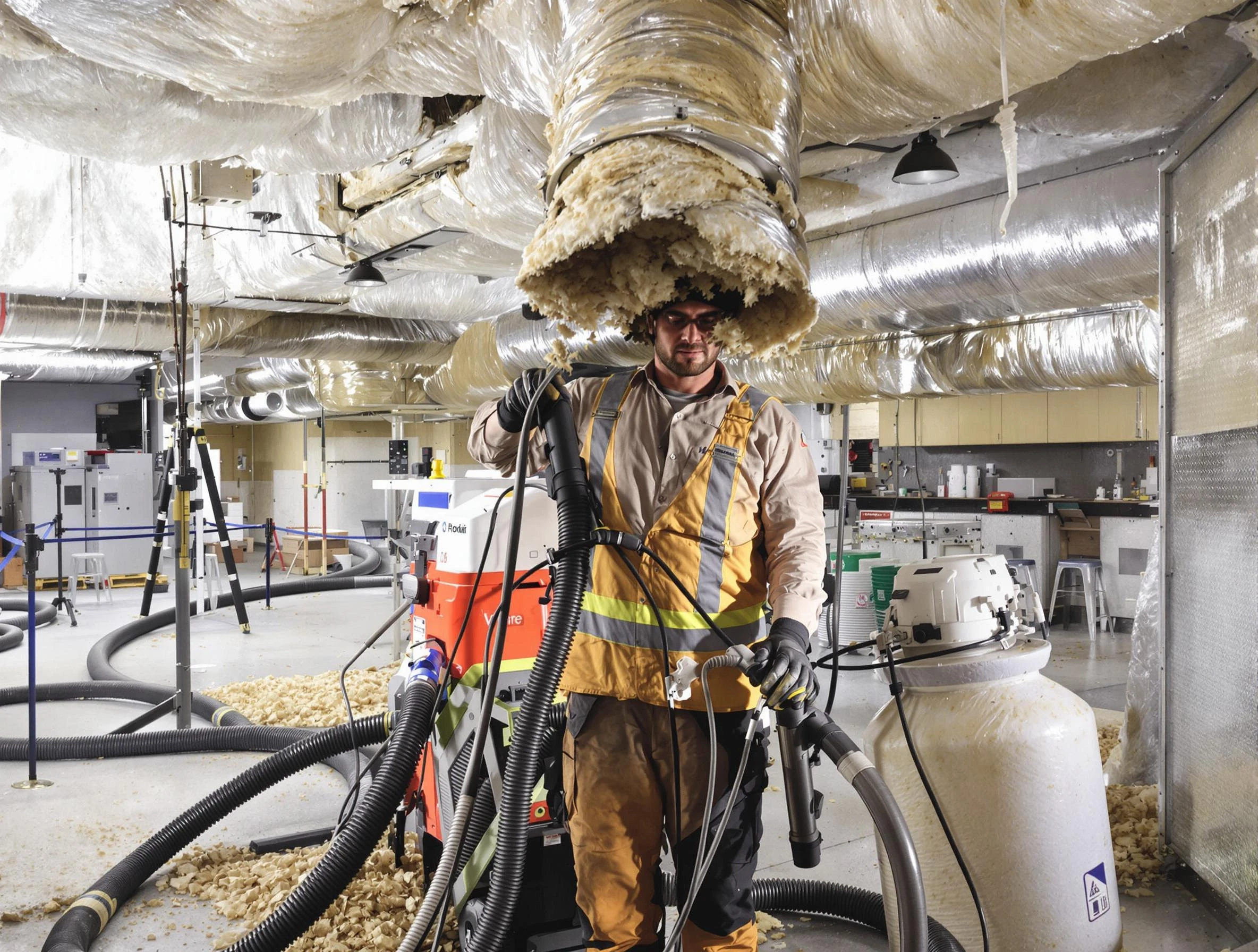 Professional vacuum insulation removal by Lafayette Air Duct Cleaning expert in Lafayette